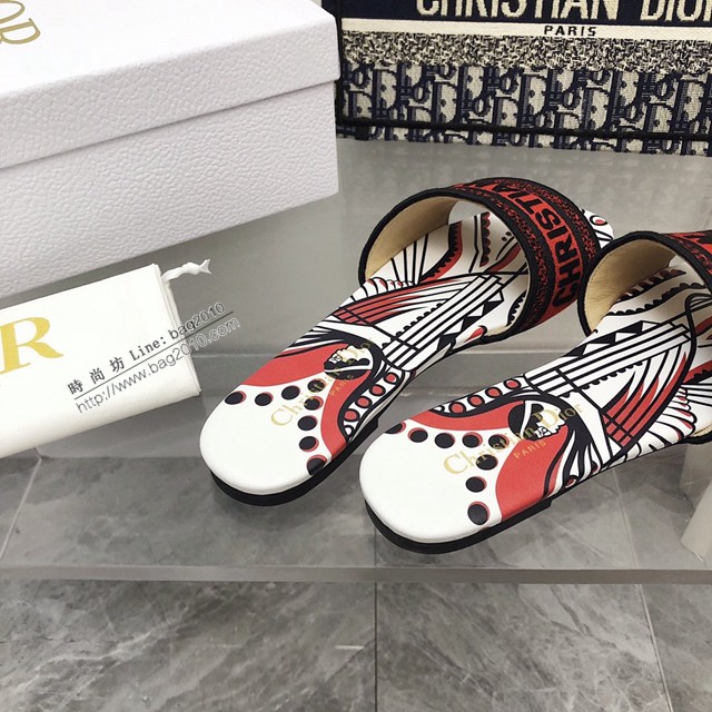 Dior迪奧2022新色早春新款提花刺繡涼拖鞋 dx2999
